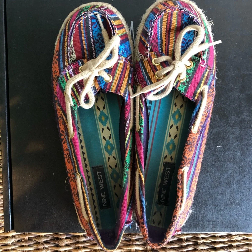 Nine West Aztec Espadrille Flats 8.5